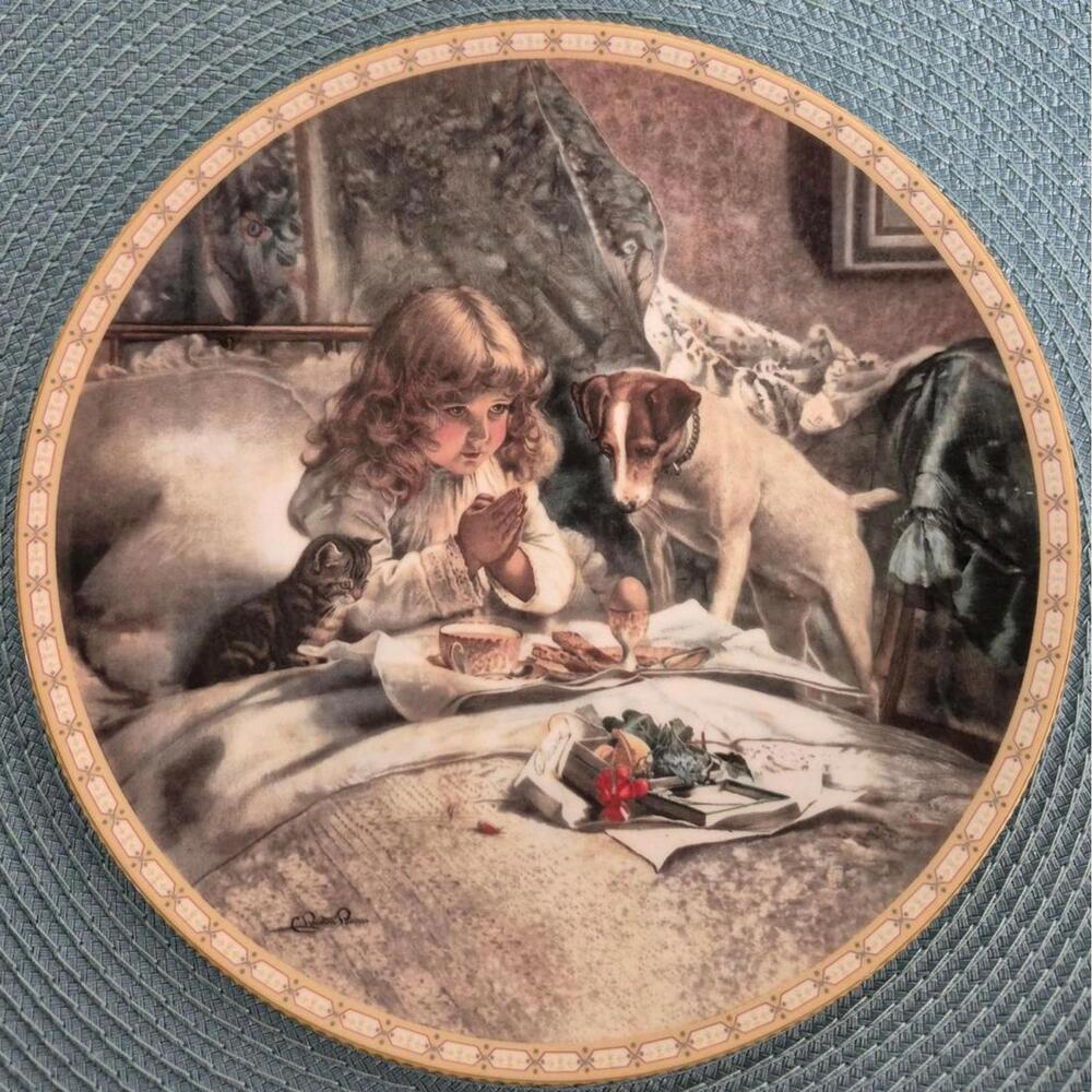 Charles Burton Barber Collector's Plate - 1991 - "Breakfast In Bed"